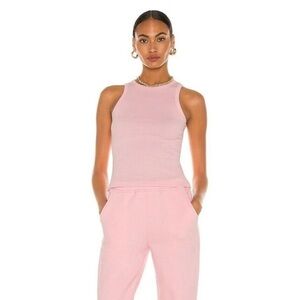 Atoir X Rozalia The Tank Ribbed High Neck Tank Top Pink Medium Minimal Feminine